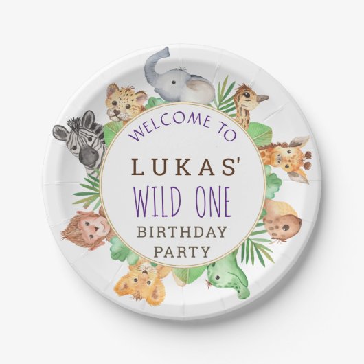 Oerwoud Safari Birthday Party Paper Bord (Voorkant)