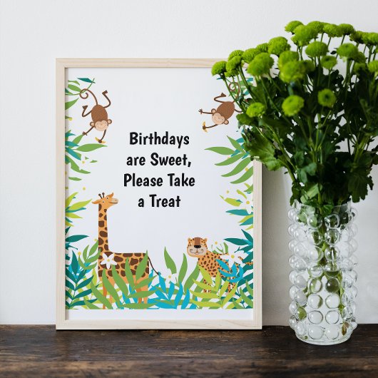 Oerwoud Safari Birthday Party Sign Poster