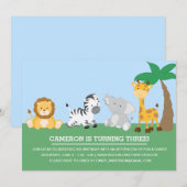 Oerwoud Safari Birthday Uitnodiging (Voorkant / Achterkant)