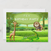 Oerwoud Safari Birthday Uitnodiging (Voorkant)