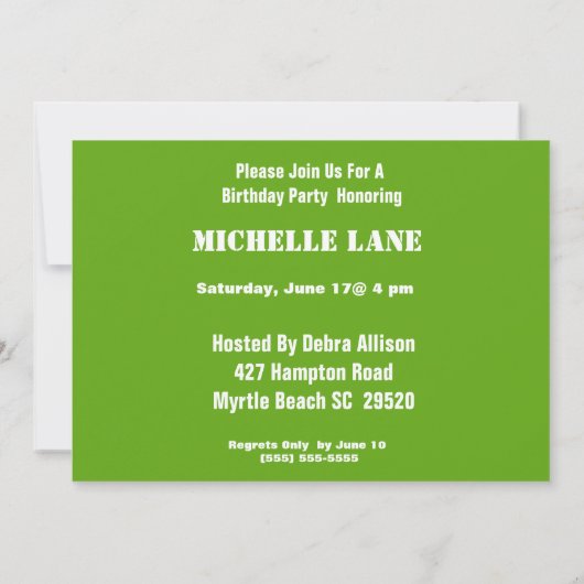 Oerwoud Safari Birthday Uitnodiging (Achterkant)