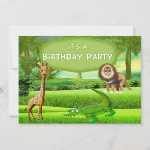 Oerwoud Safari Birthday Uitnodiging