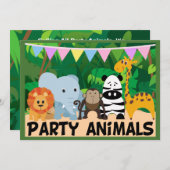 Oerwoud Safari Birthday Uitnodigingen (Voorkant / Achterkant)