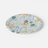 Oerwoud safari blauw naar ddler papieren bordje (Gekanteld)