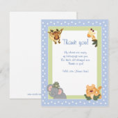 OERWOUD SAFARI Blue Hartelijk dank, vlak Bedankkaart (Voorkant / Achterkant)