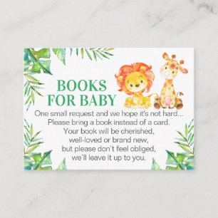 Oerwoud Safari Boeken voor Baby Green Shower Boy L Informatiekaartje