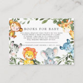 Oerwoud Safari Books for Baby Baby shower card Informatiekaartje (Voorkant)