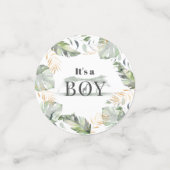 Oerwoud Safari Botanical Boy Baby shower Confetti (Kleine voorkant)