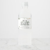 Oerwoud Safari Botanical Boy Baby shower Waterfles Etiket (Voorkant)