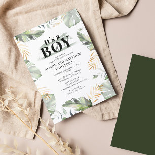 Oerwoud Safari Botanisch Palm Leaves Baby shower Kaart