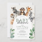 Oerwoud Safari Boy Baby shower Kaart (Voorkant)