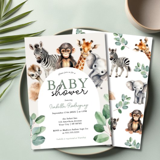 Oerwoud Safari Boy Baby shower Kaart