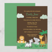 Oerwoud Safari Boy Baby shower Uitnodigen Kaart (Voorkant / Achterkant)