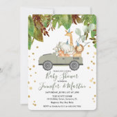 Oerwoud Safari Boy Baby shower Uitnodiging (Voorkant)