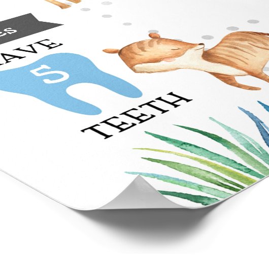 Oerwoud Safari Boy First Birthday Milestone Poster (Hoek)