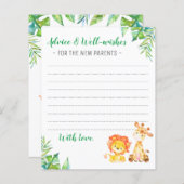 Oerwoud Safari Boy Shower New Parents Advice Kaart (Voorkant / Achterkant)