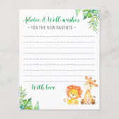 Oerwoud Safari Boy Shower New Parents Advice Kaart (Voorkant)