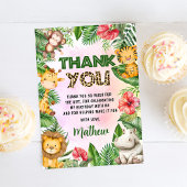 Oerwoud Safari Boy Verjaardagsfeestje Bedankkaart