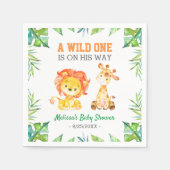 Oerwoud Safari Boy Wild One Baby shower Sprinkle Servet (Voorkant)