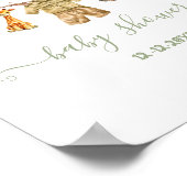 Oerwoud Safari Clothesline Baby shower Welkom Poster (Hoek)