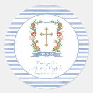 Oerwoud Safari Crest Baptism Hartelijk dank Ronde Sticker