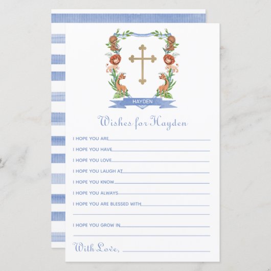 Oerwoud Safari Crest Baptism wil Baby (Voorkant / Achterkant)