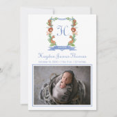 Oerwoud Safari Crest Birth kondiging Aankondiging (Voorkant)