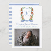 Oerwoud Safari Crest Birth kondiging Aankondiging (Voorkant / Achterkant)