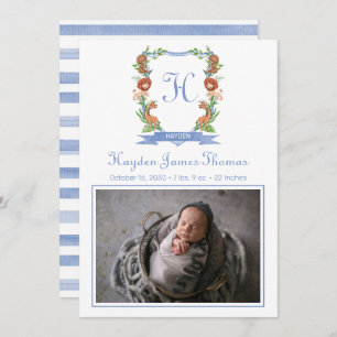 Oerwoud Safari Crest Birth kondiging Aankondiging