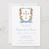 Oerwoud Safari Crest Boy Baptism Uitnodiging (Voorkant)