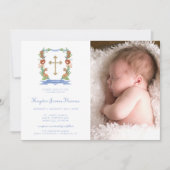 Oerwoud Safari Crest Photo Baptism Invitation Kaart (Voorkant)