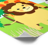 Oerwoud Safari Cute Animals - Gepersonaliseerd Afb Poster (Hoek)