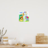 Oerwoud Safari Cute Animals - Gepersonaliseerd Afb Poster (Keuken)