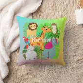 Oerwoud Safari Cute Animals Kinder Gepersonaliseer Kussen (Deken)