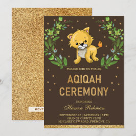 Oerwoud Safari Cute Baby Lion Aqiqah Kaart