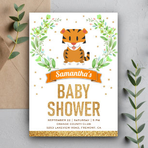 Oerwoud Safari Cute Tiger Baby shower Kaart