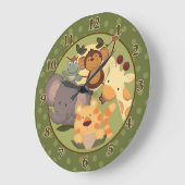 Oerwoud Safari Dark Green Wall Clock Grote Klok (Hoek)