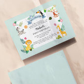 Oerwoud Safari Dier 1st Birthday Wild One Notitiekaartje