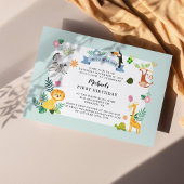 Oerwoud Safari Dier 1st Birthday Wild One Notitiekaartje