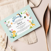 Oerwoud Safari Dier 1st Birthday Wild One Notitiekaartje