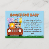 Oerwoud Safari Dier Baby shower Boeken voor Baby Informatiekaartje (Voorkant)