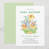 Oerwoud Safari Dieren Baby Douche Uitnodigingen (Voorkant / Achterkant)