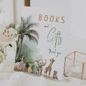 Oerwoud Safari Dieren Baby shower Boeken en Gesche Reclamebord Met Voetstuk