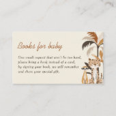 Oerwoud Safari Dieren Baby shower Boeken voor Baby Informatiekaartje (Voorkant)