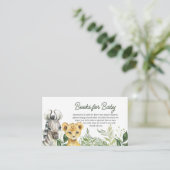 Oerwoud Safari Dieren Baby shower Boeken voor Baby Informatiekaartje (Staand voorkant)