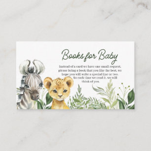 Oerwoud Safari Dieren Baby shower Boeken voor Baby Informatiekaartje