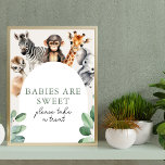 Oerwoud Safari Dieren Baby shower Neem een traktat Poster<br><div class="desc">Oerwoud Safari Dieren Baby shower Neem een Treat Poster</div>