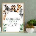Oerwoud Safari Dieren Baby shower Neem een traktat Poster<br><div class="desc">Oerwoud Safari Dieren Baby shower Neem een Treat Poster</div>