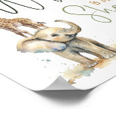 Oerwoud Safari Dieren Baby shower Welkomstbord Poster (Hoek)