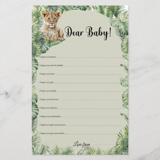 Oerwoud Safari Dieren Beste Baby Wensen spel (Voorkant)